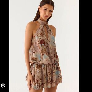 PepperMayo Rhodanthe Drop Waist Mini Dress - Desert Blur